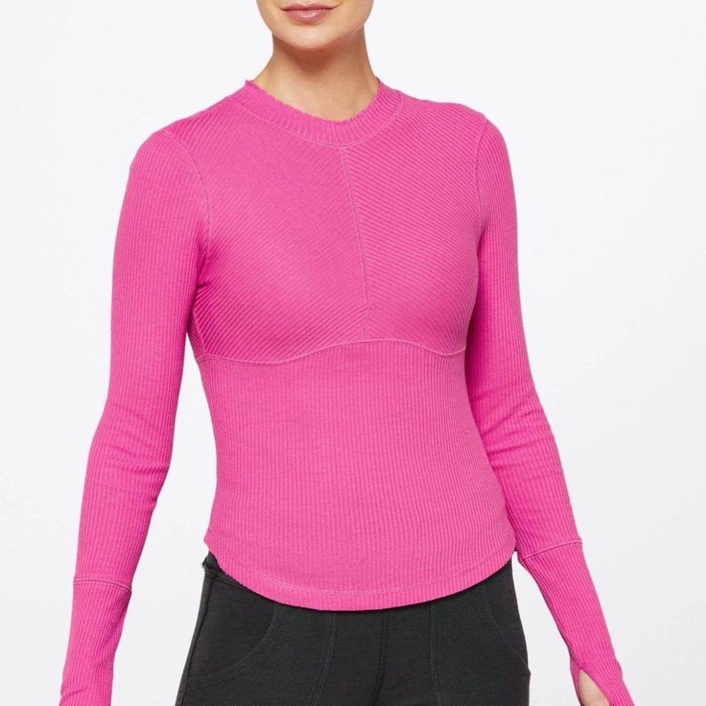 Free People Movement Laura Long Sleeve Top Fuchsia Fizz/Pink